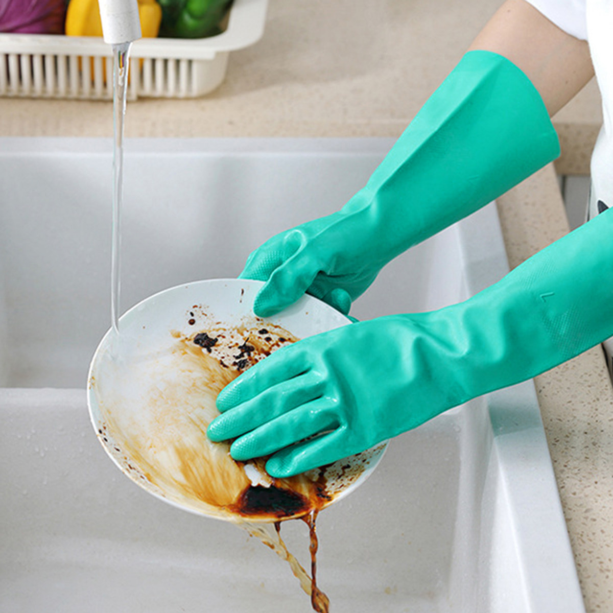 1Pairs Waterproof Dishwashing  - огляд і ціна Dish Glove Rubber